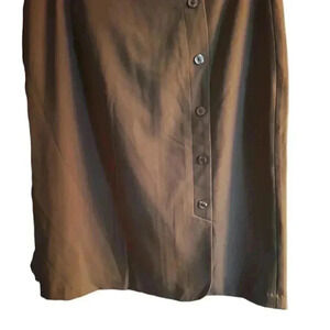 Outline Petite 12P Lined Pencil Skirt 5  Button Design Beige